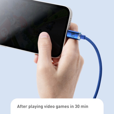 Cáp sạc nhanh và truyền dữ liệu Ba-se-us Crystal Shine Series Fast Charging Data Cable USB to iP 2.4A - Hàng chính hãng