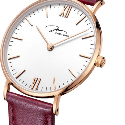 Đồng hồ đeo tay Nữ hiệu JONAS & VERUS X01646-Q3.PPWLR, Máy Pin (Quartz), Kính sappire chống trầy xước, Dây Da Italy