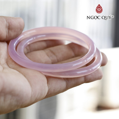 Vòng tay đá chalcedony hồng vân nhiều cọng 6mm mệnh hỏa, mộc - Ngọc Quý Gemstones