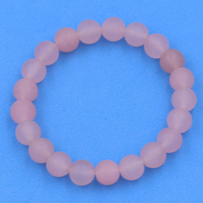 [Mệnh Hỏa, Thổ] Chuỗi đeo tay Thạch Anh Hồng Phấn Mờ 8 ly 21 hạt - hợp mệnh Hỏa, mệnh Thổ