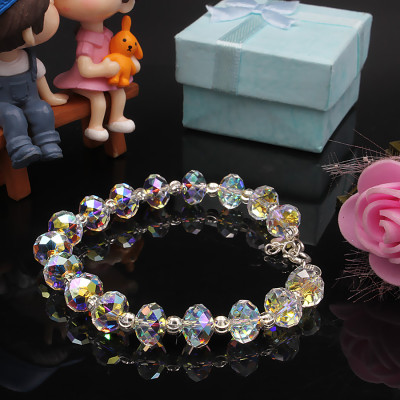 Lắc Tay Nữ Bạc Hiểu Minh LTU518 Bạc Pha Lê Loại To Rất Đẹp