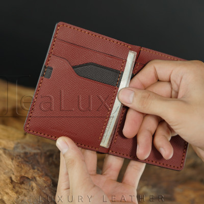 Ví Da Epsom Dáng Đứng Handmade Lealux Epsom Wallet 3