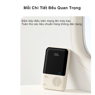 Pin dự phòng sạc nhanh ROCK P99 PD 22.5W 20000mAh có cáp tích hợp , hàng chính hãng bảo hành 1 năm