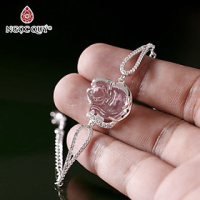 Lắc bạc hồ ly pha lê - Ngọc Quý Gemstones