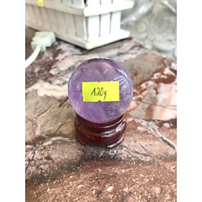 Quả cầu phong thủy đá thạch anh tím trong - Đường kính 4,3cm; 4,4cm; 4,5cm; 4,6cm; 4,7cm và 4,8 cm