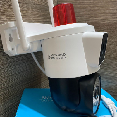 Camera Wifi Yoosee 2 khung hình Q44 PRO 6MP, 4K, Ngoài trời 2 ống kính, Đàm thoại 2 chiều, Đèn báo động đỏ - Hàng Chính Hãng