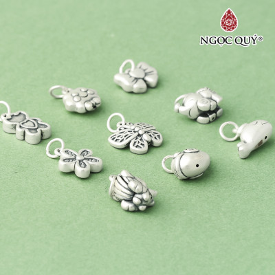 Charm bạc hình chú voi nhỏ dễ thương treo  - Ngọc Quý Gemstones