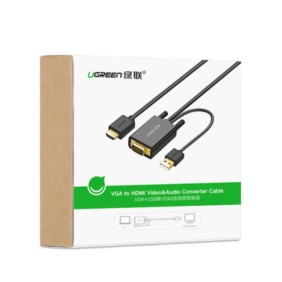 Cáp chuyển đổi VGA to HDMI + Audio dài 2m chính hãng Ugreen 30840