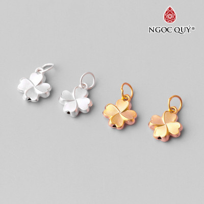 Charm bạc treo hình cỏ 4 lá - Ngọc Quý Gemstones