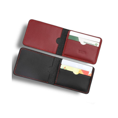 Ví nam Kalpa da trơn - size mini HM007 may thủ công (Handmade)