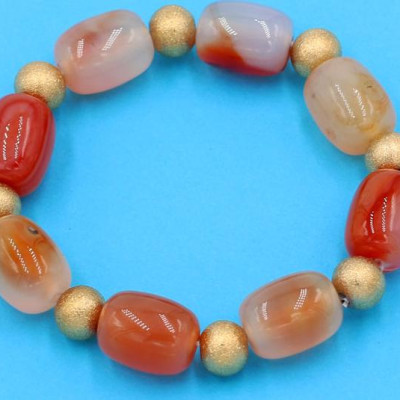 Chuỗi đeo tay - thạch anh cam bầu 17mm VTACBLHVT1 - hợp mệnh Hỏa, mệnh Thổ