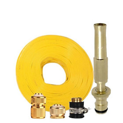 Rửa xe tưới cây Bộ dây và vòi xịt tăng áp lực nước 300% loại 25m cút đồng,nối đồng 206587