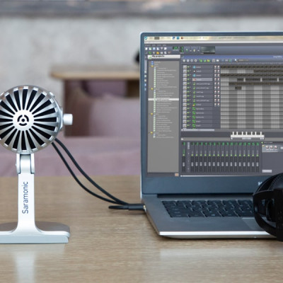 Micro Để Bàn Thông Minh Saramonic USB MTV550 Dành Cho Thiết Bị Di Động (iOS/ Android) và Máy Tính - Ghi Âm Tại Nhà/ Livestream/ Podcasting,/ Sản Xuất Âm Nhạc/ Chơi Game - Hàng Chính Hãng