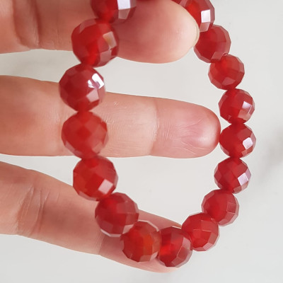 Vòng tay phong thuỷ Nữ đá mã não đỏ giác tự nhiên đẹp size vòng hạt 10mm hợp nữ mệnh hoả mệnh thổ ạ