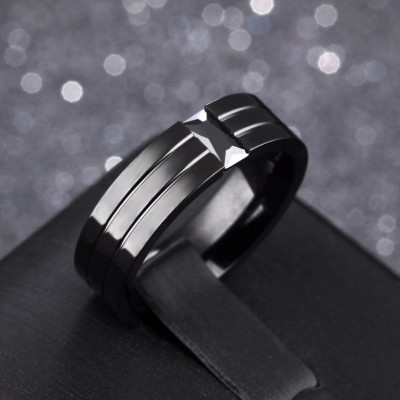 Nhẫn Nam Màu Đen Titan Cao Cấp TT 0849