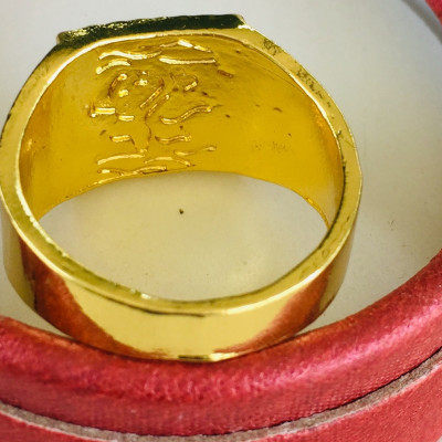 Combo Nhẫn nam Phong Thủy kèm Hộp đựng lót Nỉ, Khắc Chữ CÁT TƯỜNG, Chữ PHÁT, Chữ LỘC, Hợp Kim không rỉ, mạ vàng 18K, Size Nhẫn 18, Phù Hợp Nam Từ 55 – 80kg