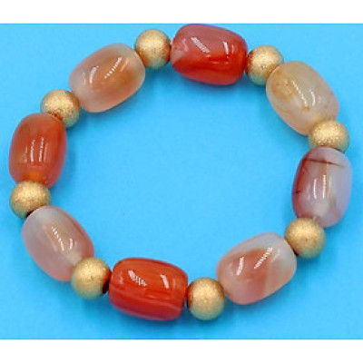 Chuỗi đeo tay - thạch anh cam bầu 17mm VTACBLHVT1 - hợp mệnh Hỏa, mệnh Thổ