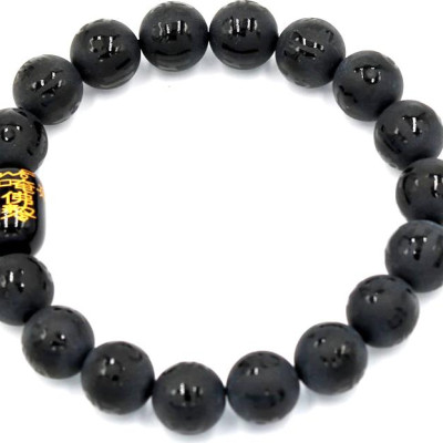 Vòng tay chuỗi hạt thạch anh phật chú 10 ly Thái tuế phù DTTD11