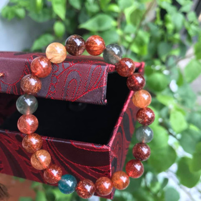 CHIẾC VÒNG THẠCH ANH TÓC TAM TÀI VIP  ĐẸP  SIZE VÒNG 8,5LY 100% ĐÁ THIÊN NHIÊN