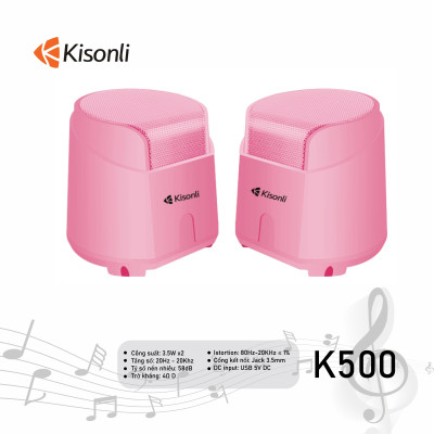 Loa Vi Tính 2.0 Kisonli K500 (Giao Màu Ngẫu Nhiên) - Hàng Nhập Khẩu