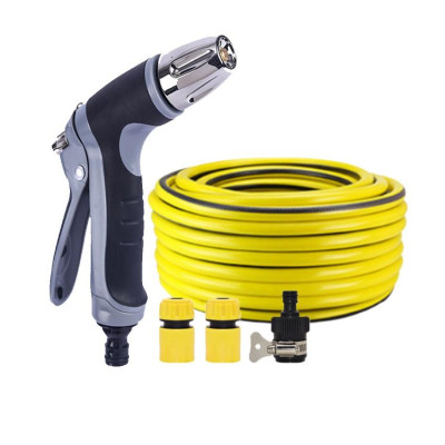 Bộ dây và vòi xịt rửa xe tưới cây tăng áp 3-5m (cút nhựa nối nhựa đen) 206817