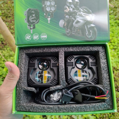 Đèn Trợ Sáng Bi Cầu BMU P66 55W/12.24V/DC lắp ô tô xe máy Sáng 2 Màu có trợ Pha Laser