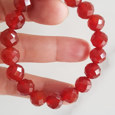 Vòng tay phong thuỷ Nữ đá mã não đỏ giác tự nhiên đẹp size vòng hạt 10mm hợp nữ mệnh hoả mệnh thổ ạ