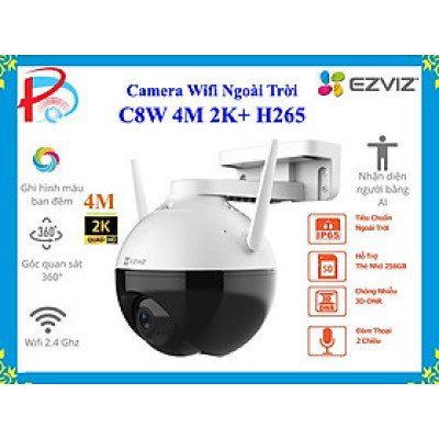 Camera Wifi Trong Nhà Ngoài Trời PTZ EZVIZ C8W 4MP 2K+ Quay Quét 355 độ Tích Hợp Ai - Đàm Thoại 2 Chiều - Có Màu Ban Đêm - Hàng Chính Hãng