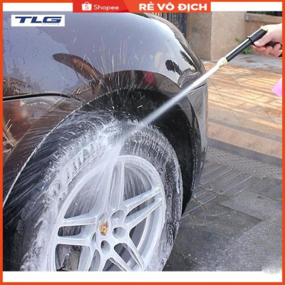 Bộ dây và vòi xịt rửa xe tưới cây tăng áp,vòi xịt rửa,vòi tưới cây 810-2498 (dây xanh- cút nối xanh)