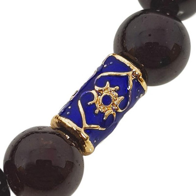 Vòng Tay Đá Garnet 8 Ly Mệnh Hỏa, Thổ Charm Quả Cầu Xanh Laliz RG.02