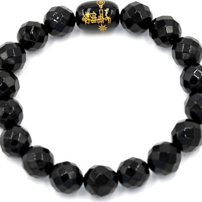 Vòng tay chuỗi hạt thạch anh đen 10 ly Thái tuế phù DTTD9