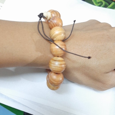Vòng tay hạt gỗ may mắn size hạt 14 ly cá tính, bình an, thịnh vượng