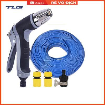 Bộ dây và vòi xịt rửa xe tưới cây tăng áp 3-5m (cút nhựa nối nhựa đen) 206817