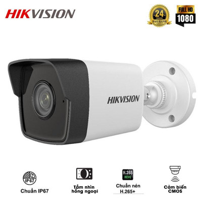 Camera IP thân trụ HIKVISION DS-2CD1023G0-IUF vầ DS-2CD1043G0-IUF loại 2Mp hoặc 4Mp ngoài trời.hồng ngoại - Hàng Chính Hãng