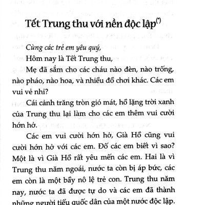 Tủ Sách Rèn Luyện Nhân Cách Sống - Trung Thu Cháu Nhớ Bác Hồ (Tái Bản 2024)