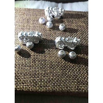 1 BỘ GỒM TỲ HƯU BẠC 999 VÀ 2 VIÊN BI MÀU TRẮNG PHỤ KIỆN PHỐI VÒNG TAY NỮ SIZE 10MM ĐẾN 12MM