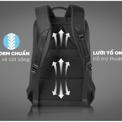 Balo Laptop 15.6 Inch KINGBAG KRATOS phối da bền bỉ, siêu nhẹ - Hàng Chính Hãng