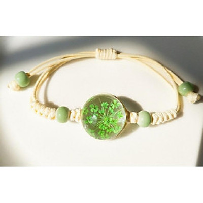 Vòng tay hoa khô màu xanh hi vọng