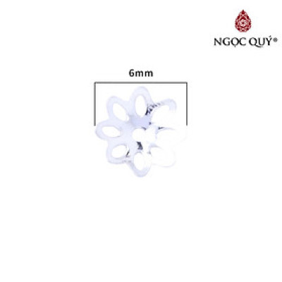 Charm bạc chụp hạt, bọc hạt họa tiết hoa văn - Ngọc Quý Gemstones