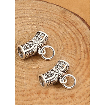 Combo 2 cái charm bạc hình trụ xỏ ngang để gắn charm treo - Ngọc Quý Gemstones