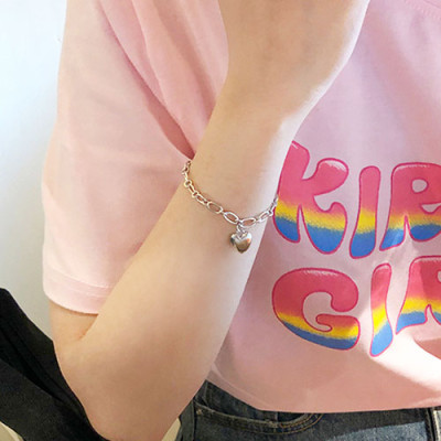 Lắc tay vòng tay trái tim chain đơn giản cá tính nam nữ