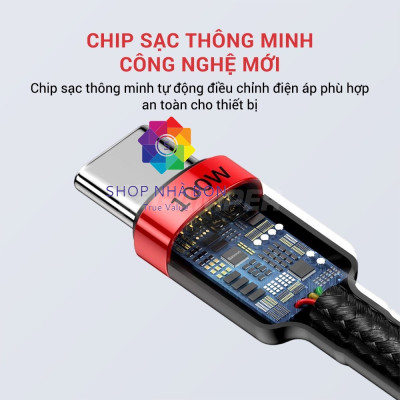 Dây cáp sạc nhanh 100W chuẩn PD 2.0 Type C to type-c QC 3.0 hiệu Baseus Cafule type c to Type C cho iPad Pro 2018 / 2020 / Samsung / Huawei / Xiaomi / Tablet / Macbook / Laptop Type C - Hàng nhập khẩu