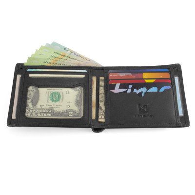 Ví Da Nam, Bóp Da Nam Kim Bảo B29 Da Bò Màu Đen, Nâu, Bò