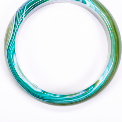 Vòng tay đá mã não xanh bản dày mệnh mộc hỏa - Ngọc Qúy Gemstones