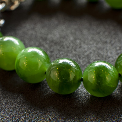 Vòng phong thủy Phật ngọc (Ngọc bích Canada) thiên nhiên mix kỳ lân 7A VT099