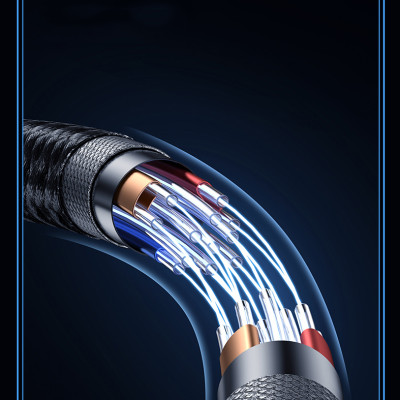 Cáp Pisen Quick Ice Cry.stal PD Type-C to L Explorer 1200mm ( QC-TC01-1200) trong suốt, dây dù chống rối, hàng chính hãng