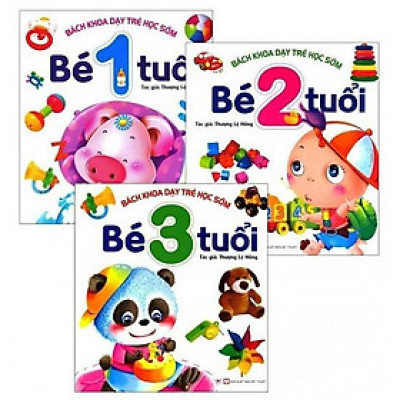 Combo 3 cuốn: Bách khoa dạy trẻ học sớm bé 1 tuổi + Bé 2 tuổi + Bé 3 tuổi ( Giáo dục sớm cho trẻ/ Tặng kèm Poster quy tắc an toàn cho bé)