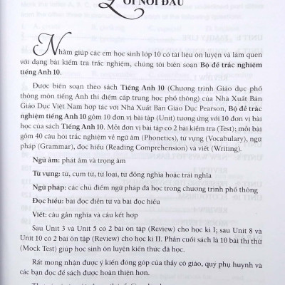  Bộ Đề Trắc Nghiệm Tiếng Anh 10 - Theo Chương Trình Mới Của Bộ GD&ĐT (2021) 