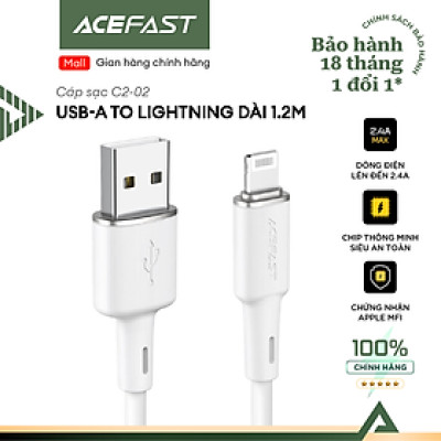 Cáp Acefast USB-A to Light.ning MFI (1.2m) - C2-02 Hàng chính hãng Acefast