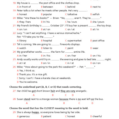 Bài tập Bổ trợ Tiếng Anh 8 Right On!